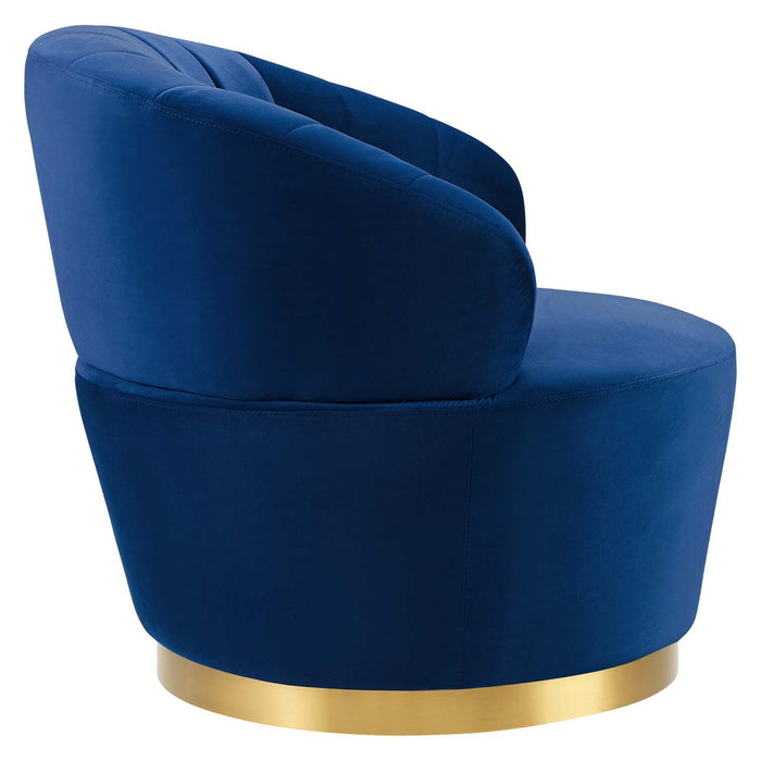 Billow Tufted Performance Velvet Swivel Chair