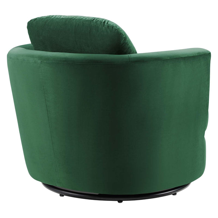 Pirouette Performance Velvet Swivel Armchair