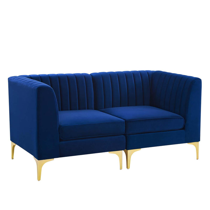 Triumph Channel Tufted Performance Velvet Loveseat