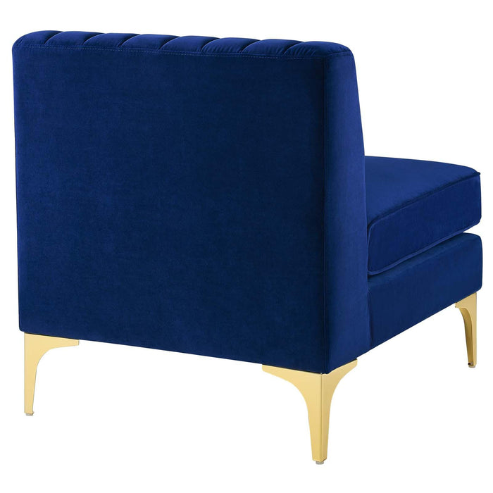 Triumph Channel Tufted Performance Velvet Armless Chair