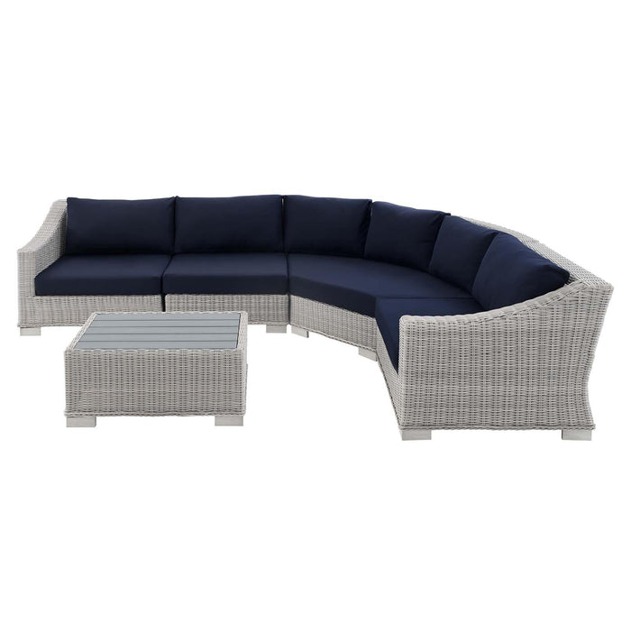 Conway Sunbrella� Outdoor Patio Wicker Rattan 5-Piece Sectional Sofa Set