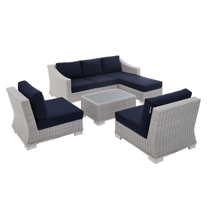 Conway Sunbrella� Outdoor Patio Wicker Rattan 5-Piece Furniture Set