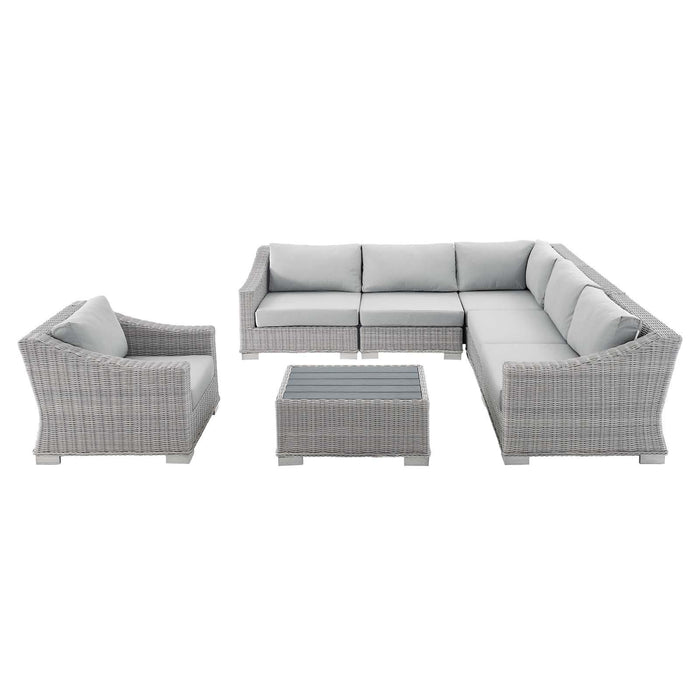 Conway Sunbrella� Outdoor Patio Wicker Rattan 7-Piece Sectional Sofa Set image