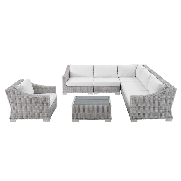 Conway Sunbrella� Outdoor Patio Wicker Rattan 7-Piece Sectional Sofa Set