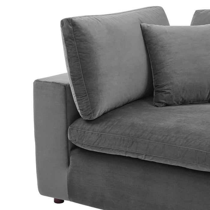 Commix Down Filled Overstuffed Performance Velvet Corner Chair