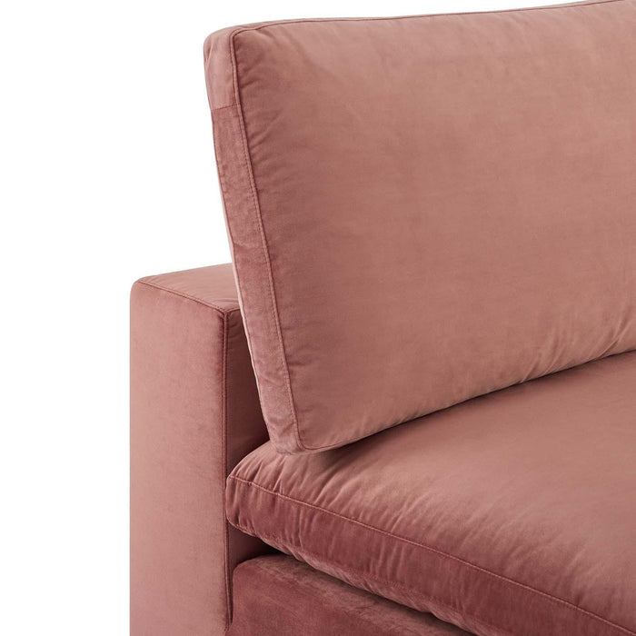 Commix Down Filled Overstuffed Performance Velvet Armless Chair