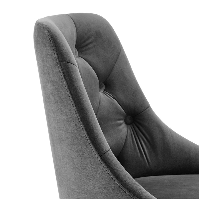 Distinct Tufted Swivel Performance Velvet Office Chair