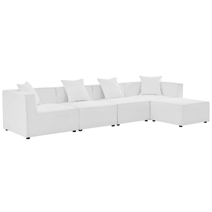 Saybrook Outdoor Patio Upholstered 5-Piece Sectional Sofa