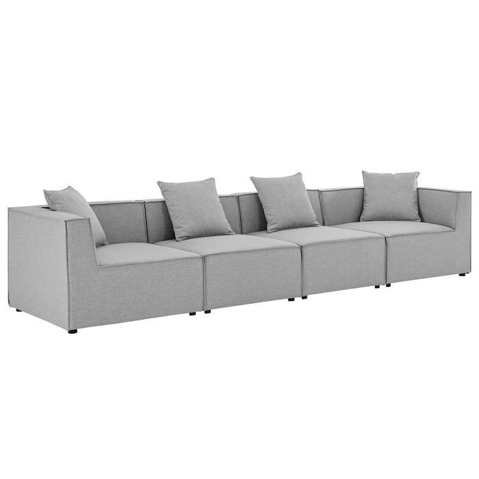 Saybrook Outdoor Patio Upholstered 4-Piece Sectional Sofa