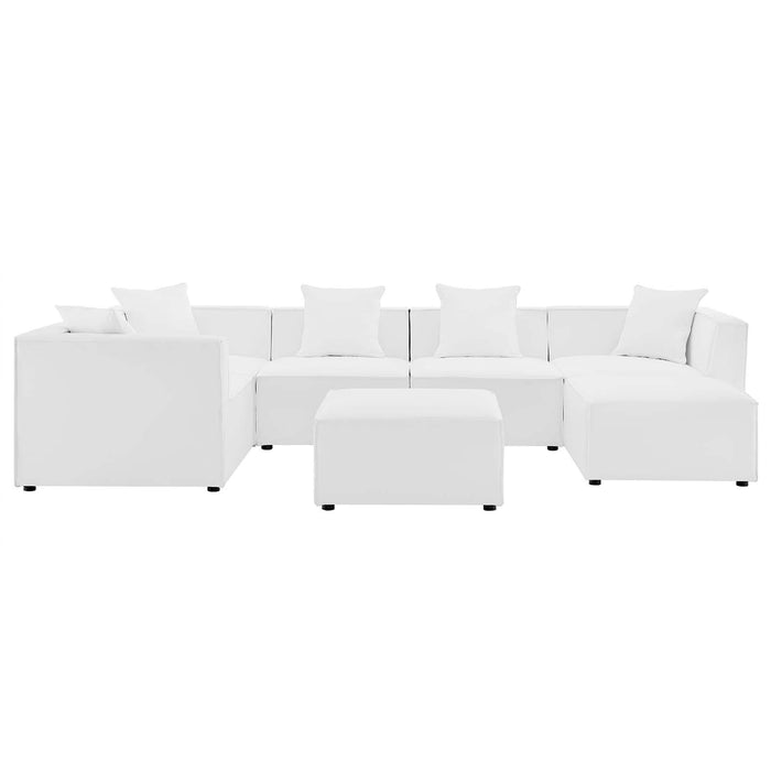 Saybrook Outdoor Patio Upholstered 7-Piece Sectional Sofa