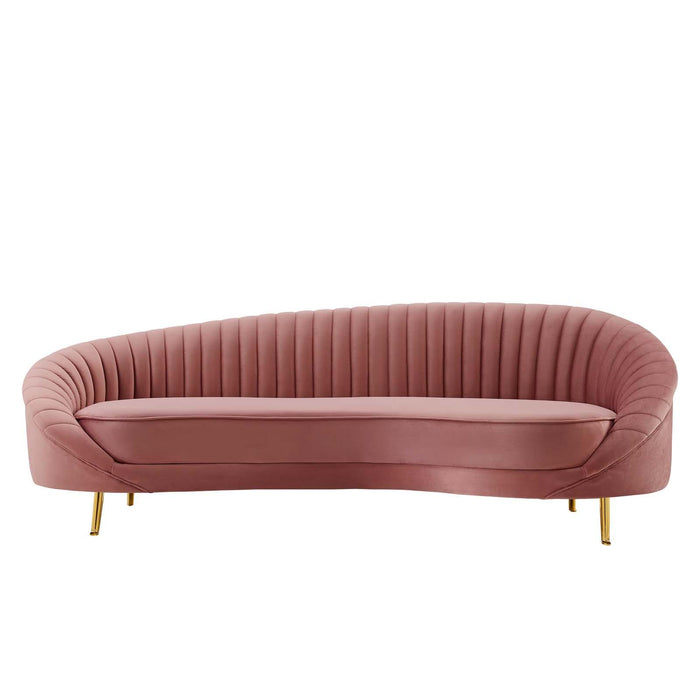 Camber Channel Tufted Performance Velvet Sofa