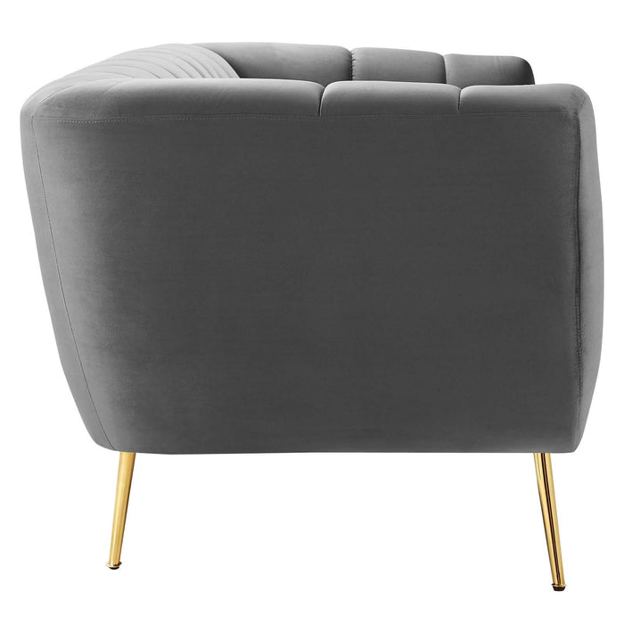 Favour Channel Tufted Performance Velvet Sofa