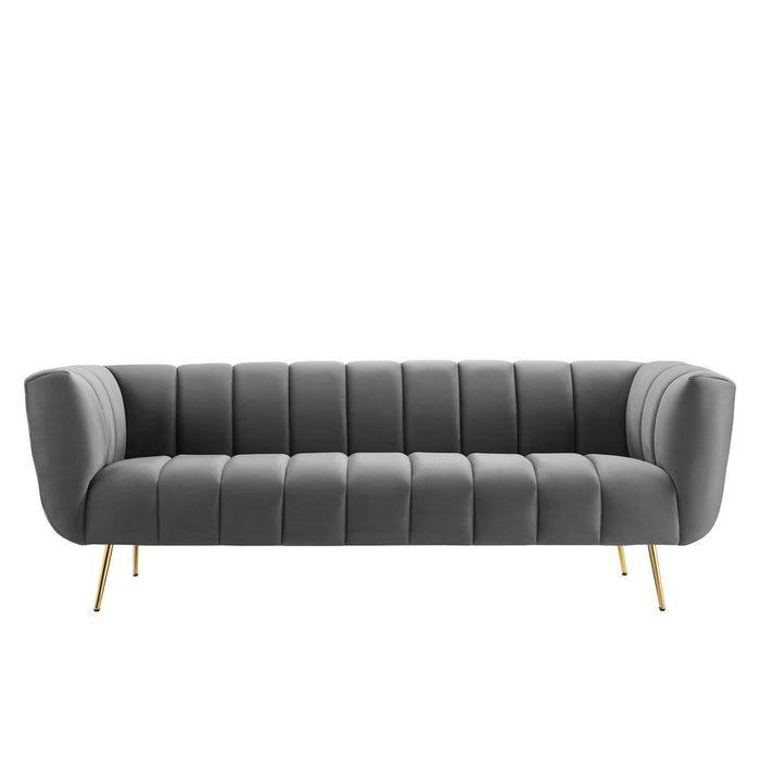 Favour Channel Tufted Performance Velvet Sofa