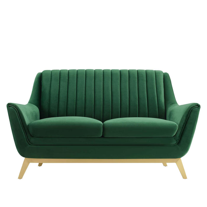 Winsome Channel Tufted Performance Velvet Loveseat