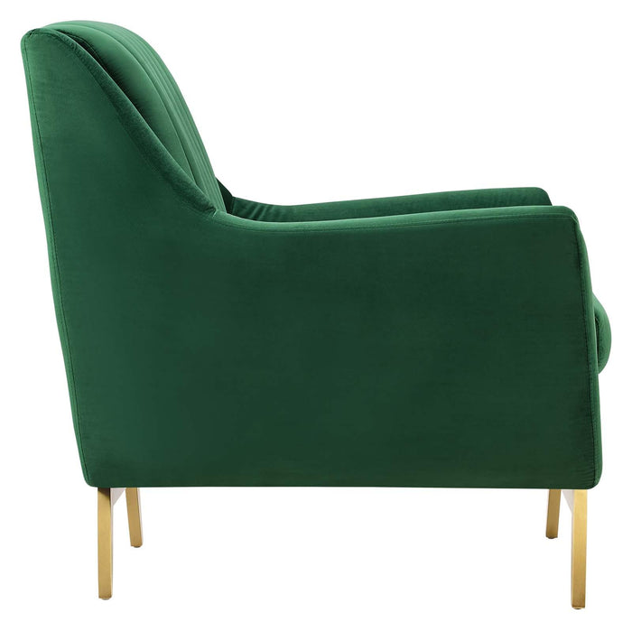 Winsome Channel Tufted Performance Velvet Armchair