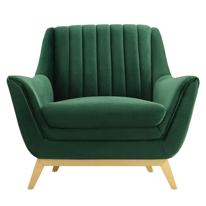 Winsome Channel Tufted Performance Velvet Armchair