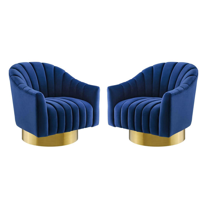 Buoyant Swivel Chair Performance Velvet Set of 2