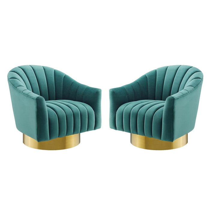 Buoyant Swivel Chair Performance Velvet Set of 2