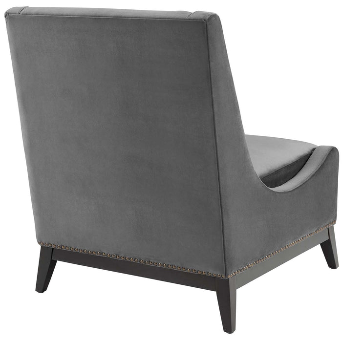 Confident Accent Upholstered Performance Velvet Lounge Chair