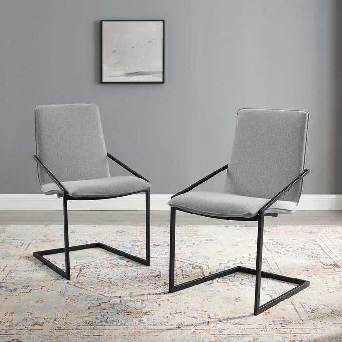 Pitch Dining Armchair Upholstered Fabric Set of 2