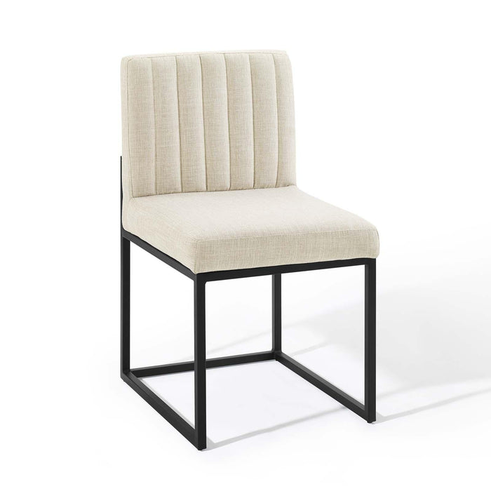 Carriage Channel Tufted Sled Base Upholstered Fabric Dining Chair image