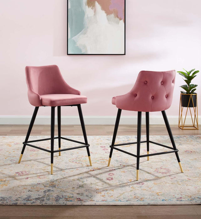 Adorn Performance Velvet Counter Stool Set of 2