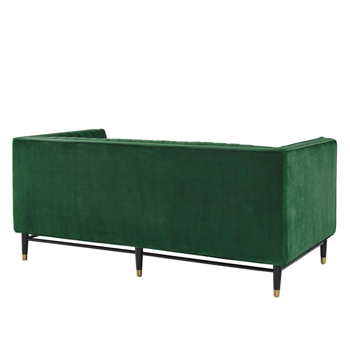 Devote Channel Tufted Performance Velvet Loveseat