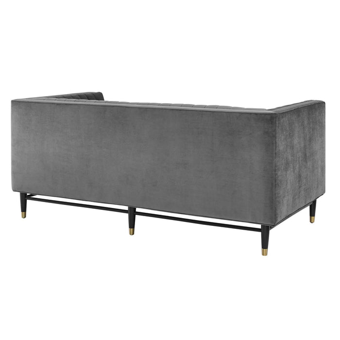 Devote Channel Tufted Performance Velvet Loveseat