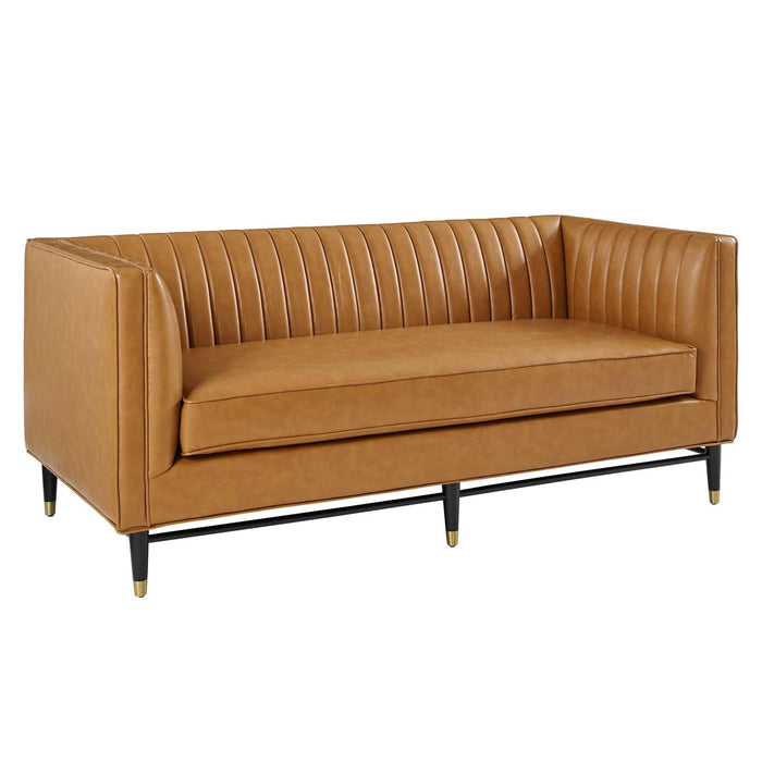 Devote Channel Tufted Vegan Leather Loveseat image