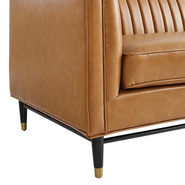 Devote Channel Tufted Vegan Leather Loveseat