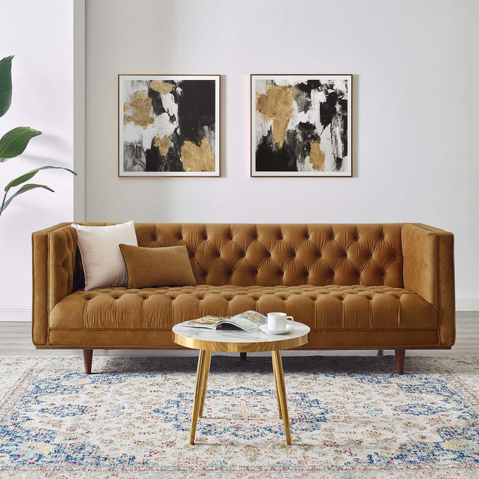 Elation Tufted Performance Velvet Sofa