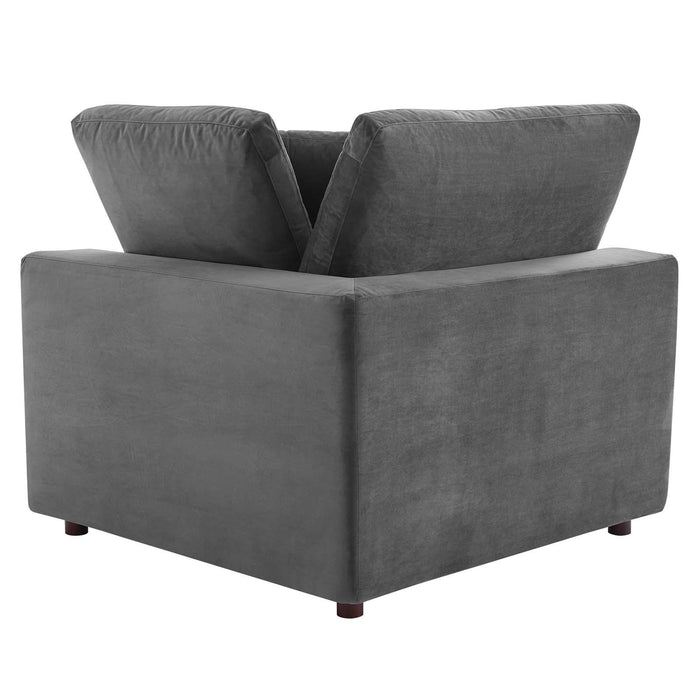 Commix Down Filled Overstuffed Performance Velvet Corner Chair