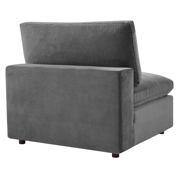 Commix Down Filled Overstuffed Performance Velvet 4-Seater Sofa