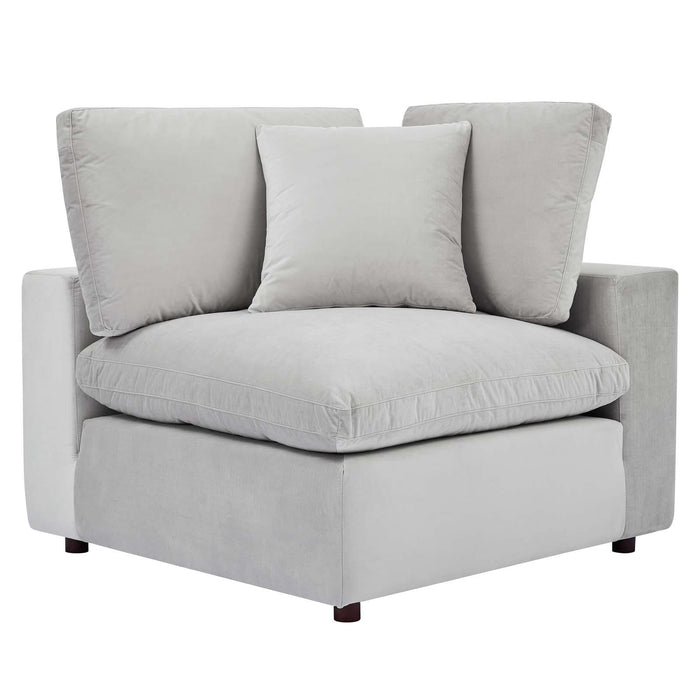 Commix Down Filled Overstuffed Performance Velvet 4-Seater Sofa