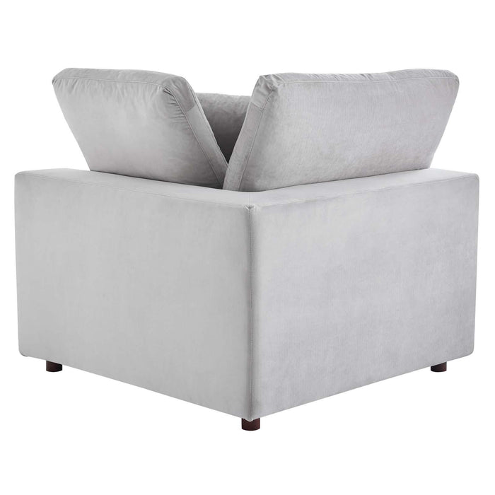 Commix Down Filled Overstuffed Performance Velvet 4-Seater Sofa