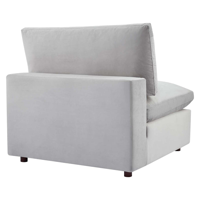 Commix Down Filled Overstuffed Performance Velvet 4-Seater Sofa