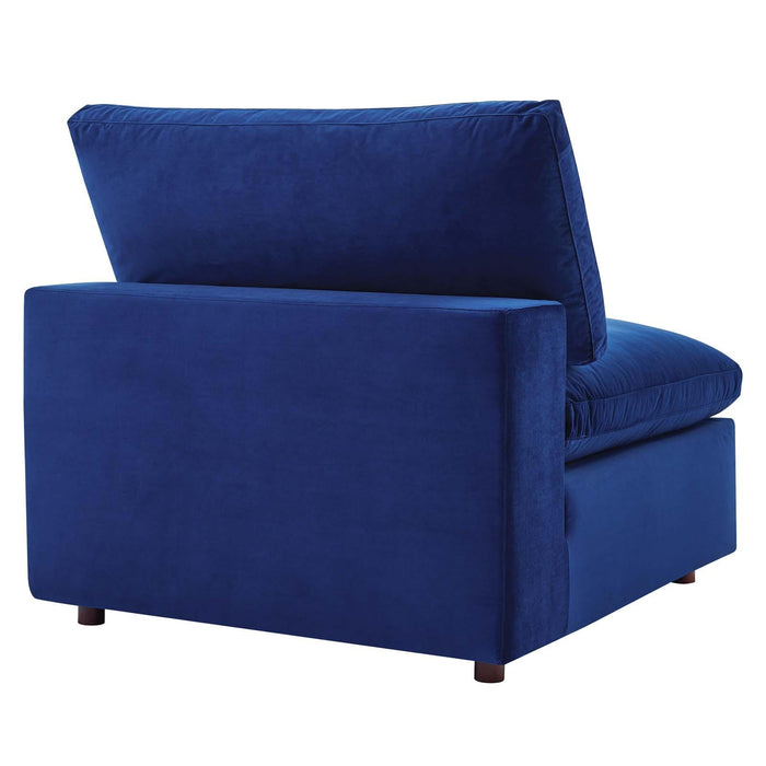 Commix Down Filled Overstuffed Performance Velvet Armless Chair