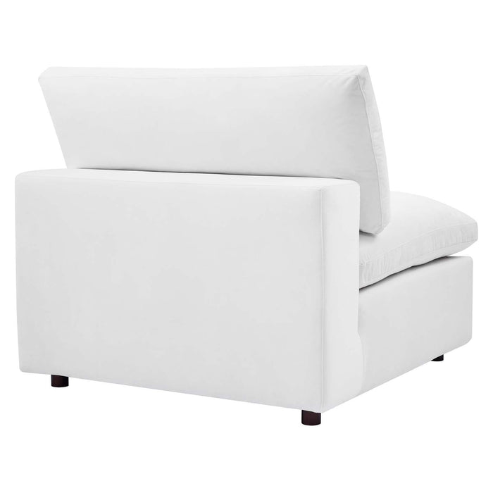 Commix Down Filled Overstuffed Performance Velvet Armless Chair