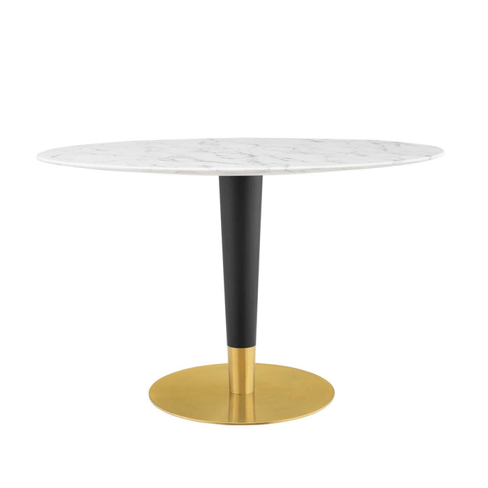 Zinque 48" Oval Artificial Marble Dining Table