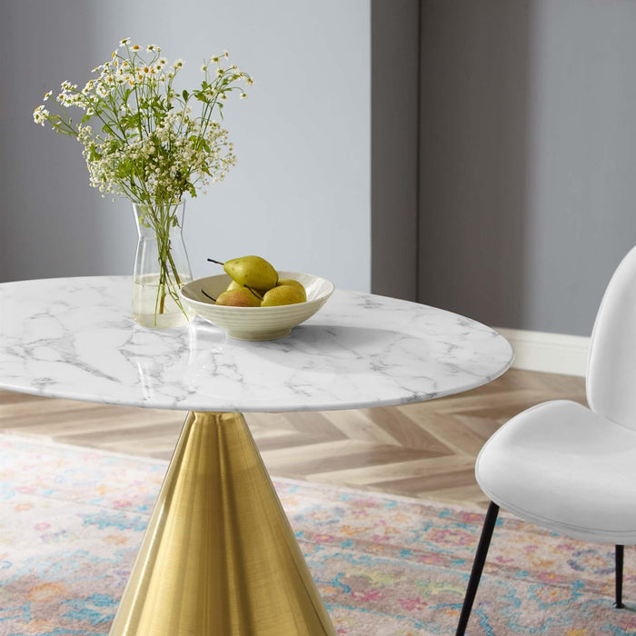 Tupelo 42" Oval Artificial Marble Dining Table