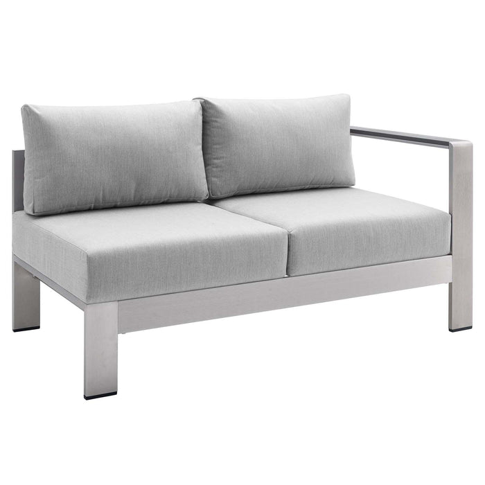 Shore Sunbrella� Fabric Aluminum Outdoor Patio Right-Arm Loveseat image