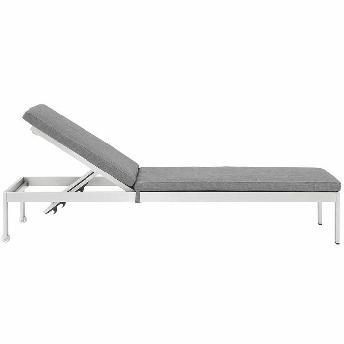 Shore Chaise with Cushions Outdoor Patio Aluminum Set of 6