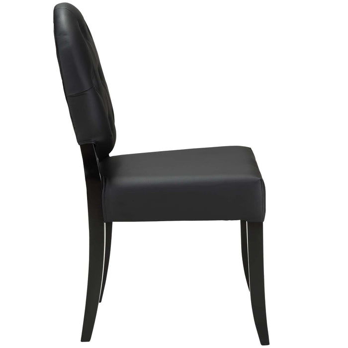 Button Dining Vinyl Side Chair