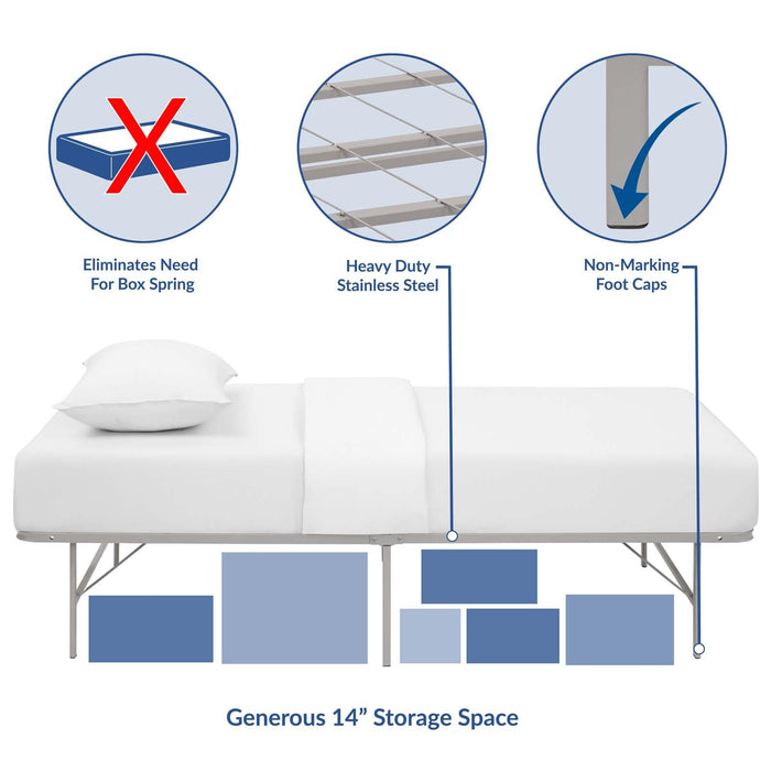 Horizon Twin Stainless Steel Bed Frame