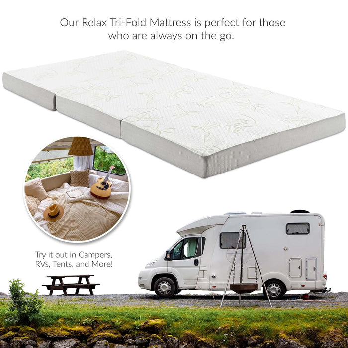 Relax 31 x 75 x 4 Tri-Fold Mattress Topper