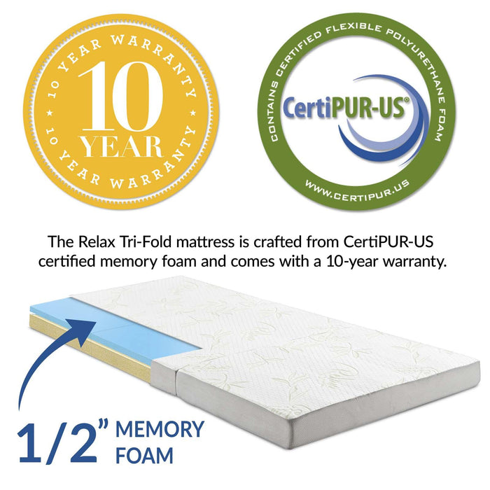 Relax 31 x 75 x 4 Tri-Fold Mattress Topper