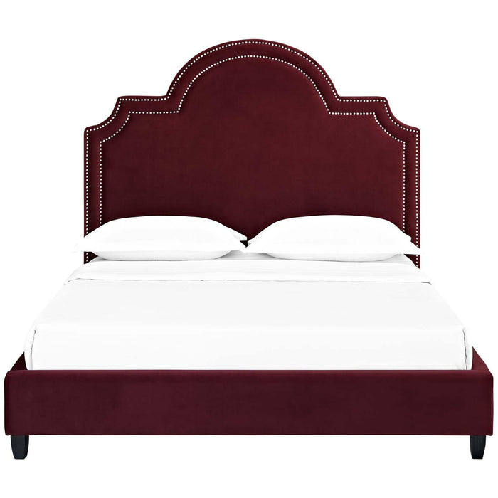 Primrose Queen Performance Velvet Platform Bed