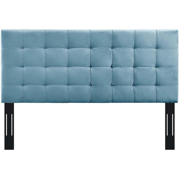 Paisley Tufted Full / Queen Upholstered Performance Velvet Headboard