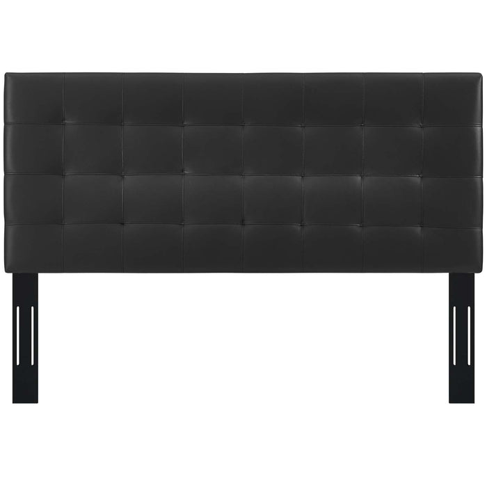 Paisley Tufted Twin Upholstered Faux Leather Headboard