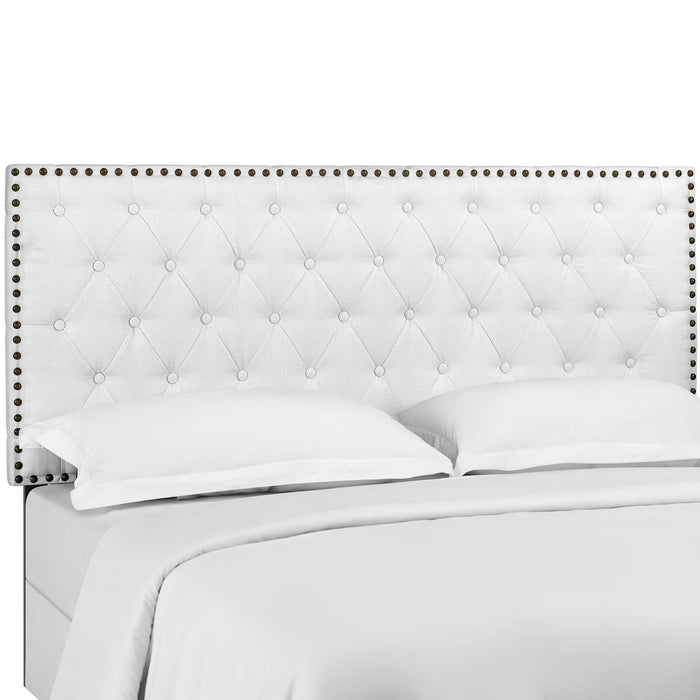 Helena Tufted King and California King Upholstered Linen Fabric Headboard